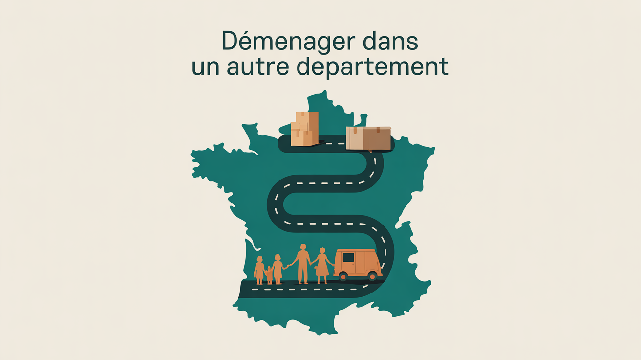 Visuel demenagement route famille camion departement