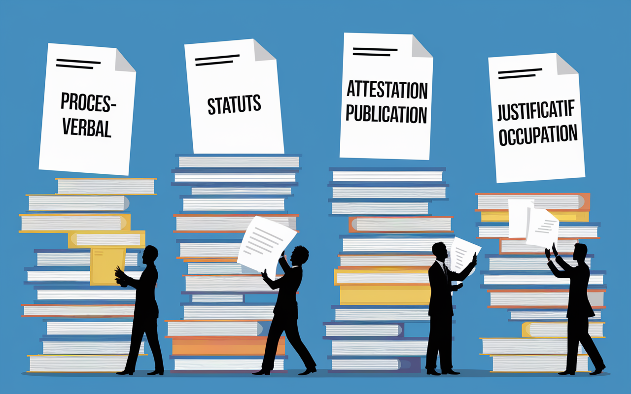Piles documents clé changement adresse SCI