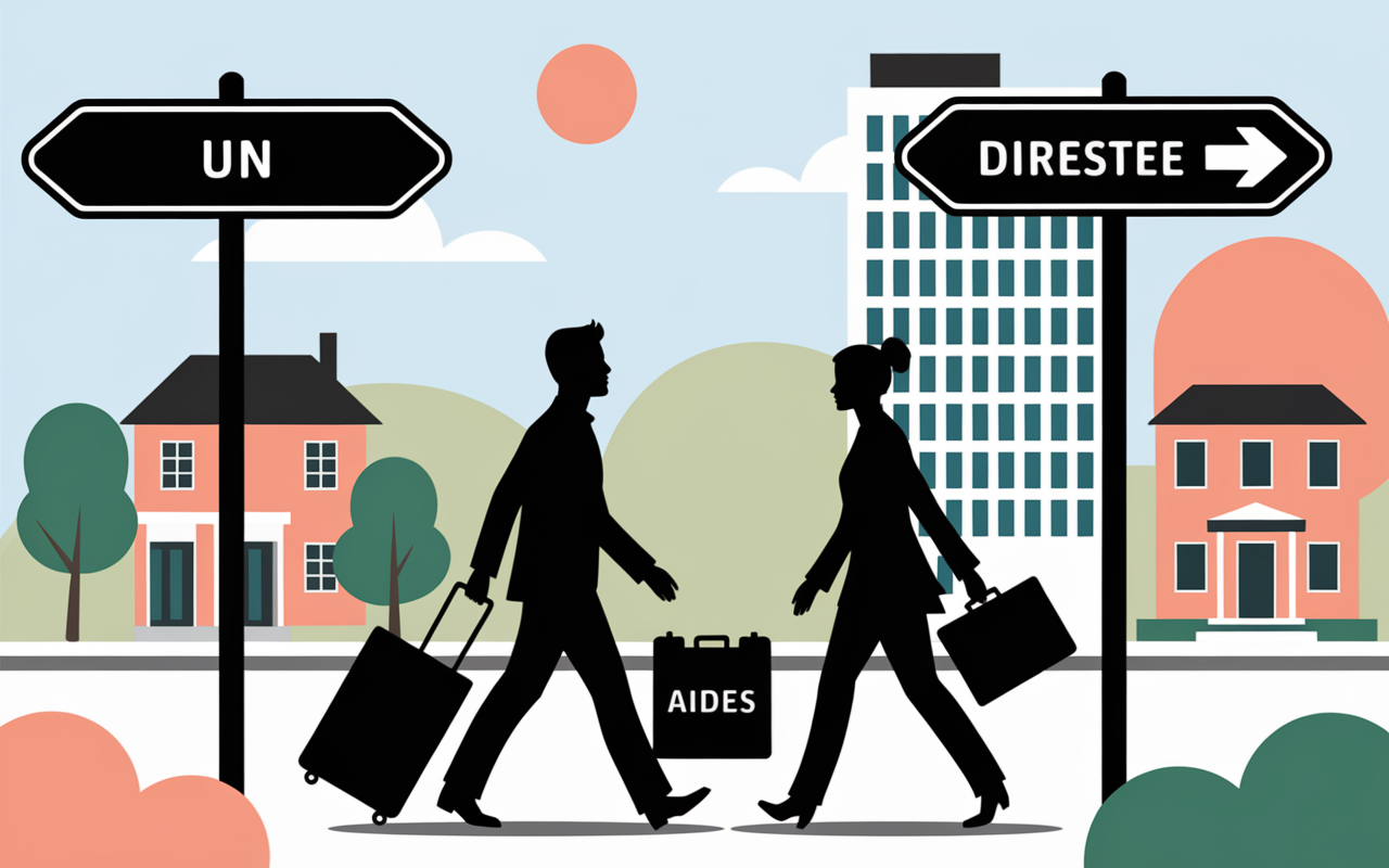 Panneaux direction emploi logement aides mobilité région