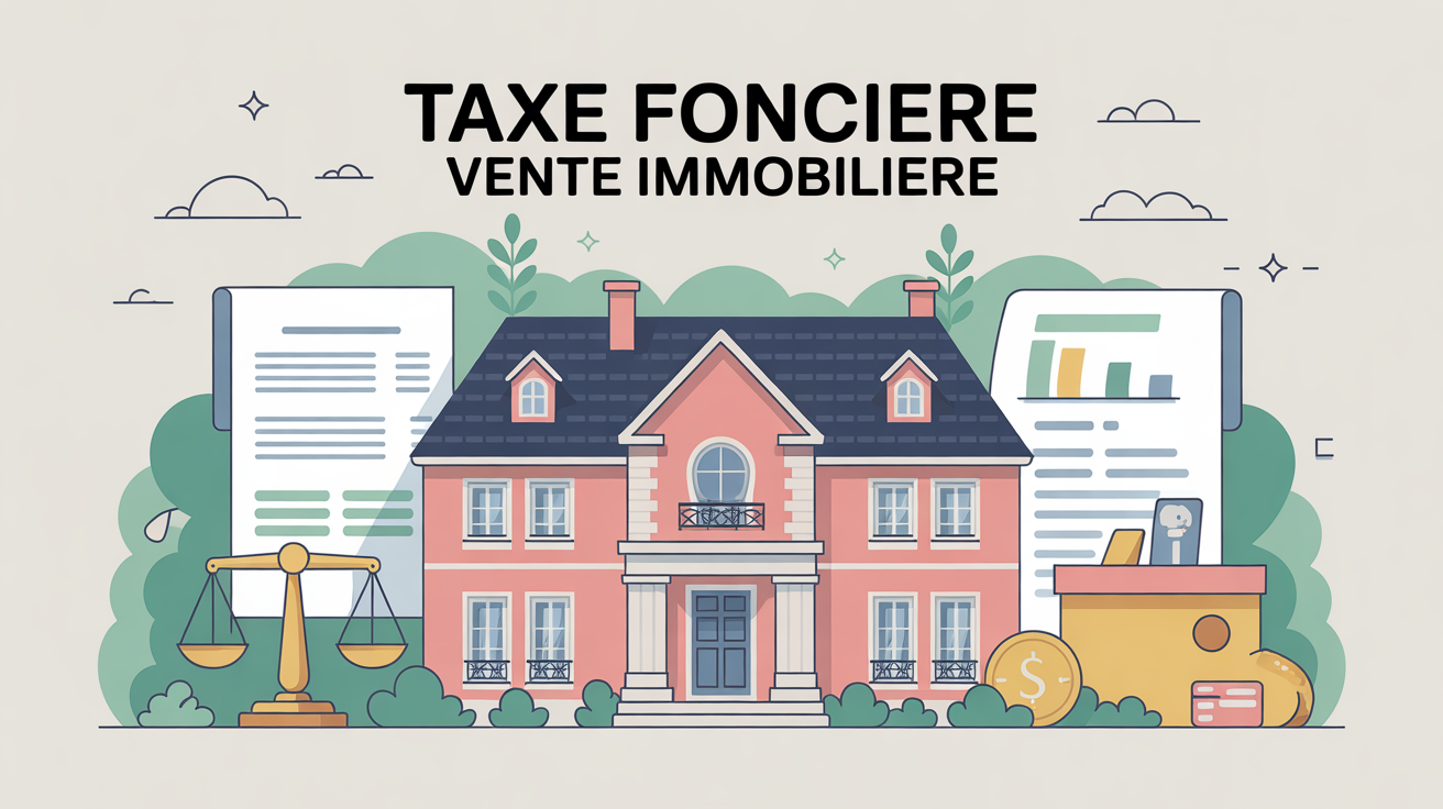 Illustration taxe fonciere vente immobiliere maison balance