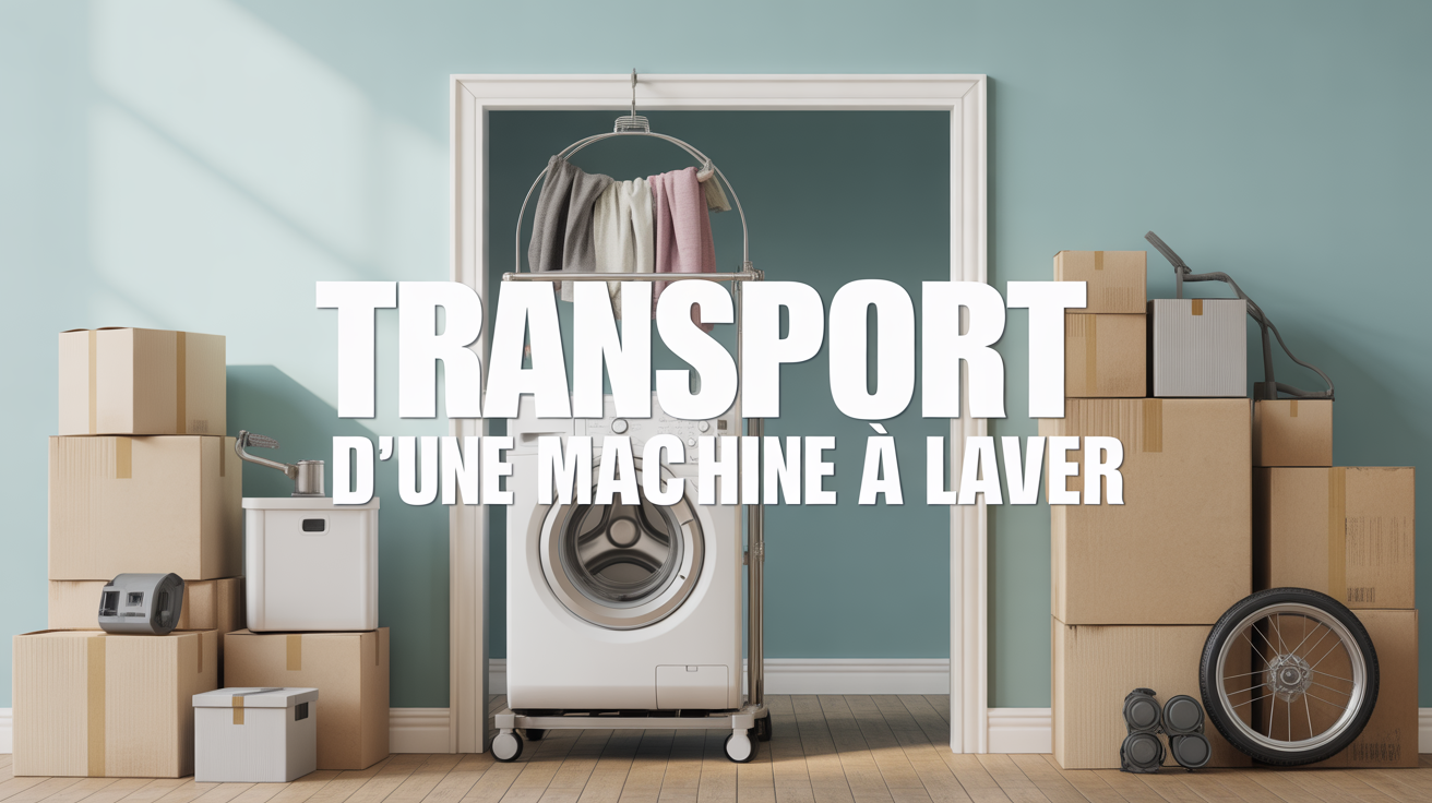 Machine à laver transportée verticalement avec cartons