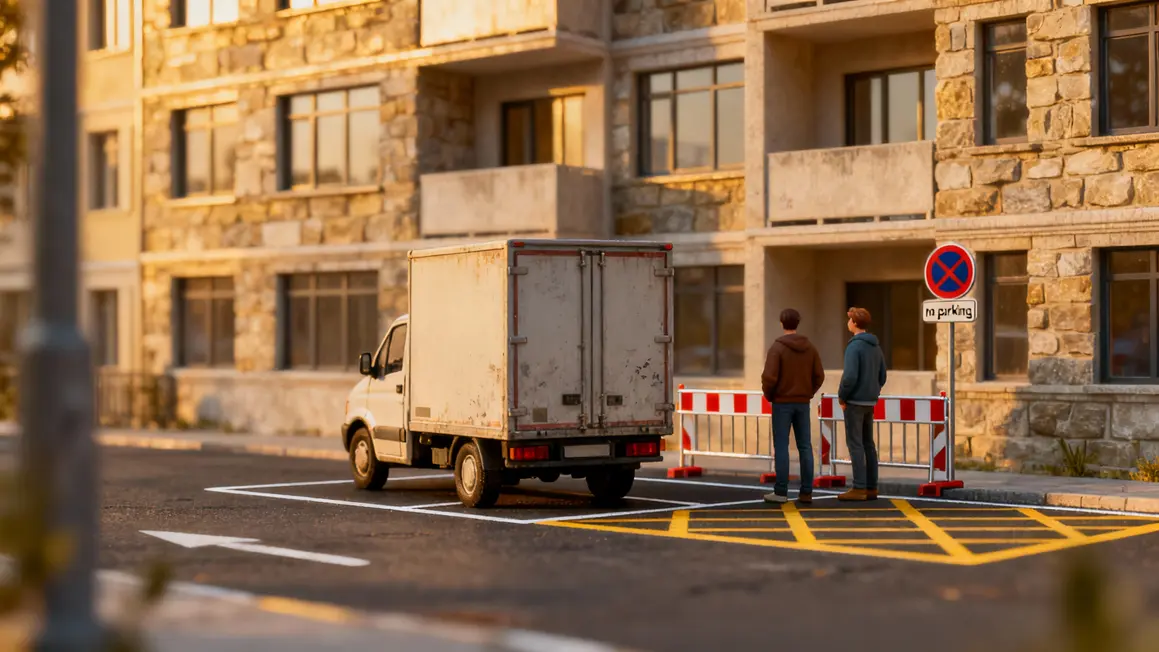 petit camion accède stationnement limité urbain