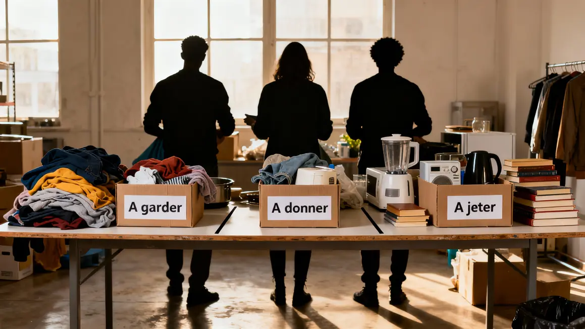 tri objets demenagement international garder donner jeter