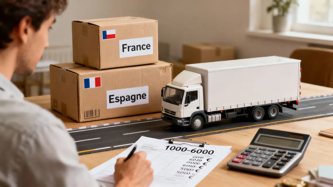 Budget demenagement Espagne carton camion NIE