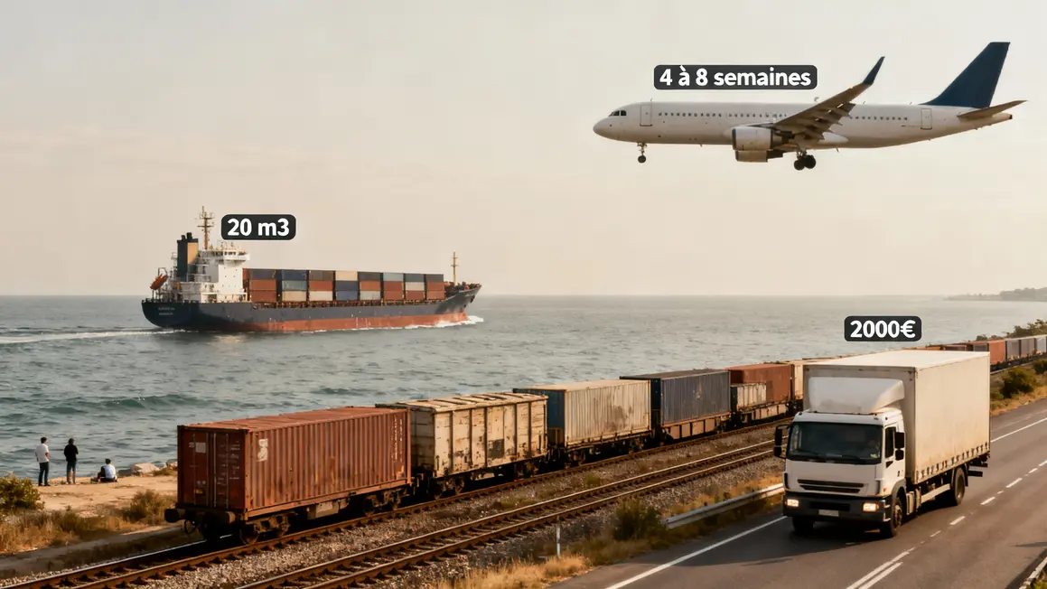 transport demenagement international bateau avion train camion