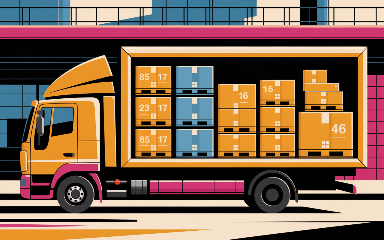 Chargement sur camion baché quai