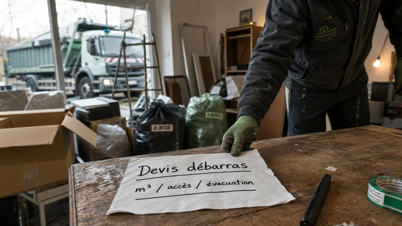 Exemple devis débarras maison : volume et accès influencent le prix