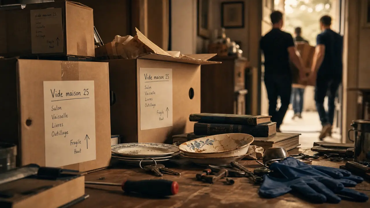 Vide maison 25 : tri et débarras pro, cartons et objets