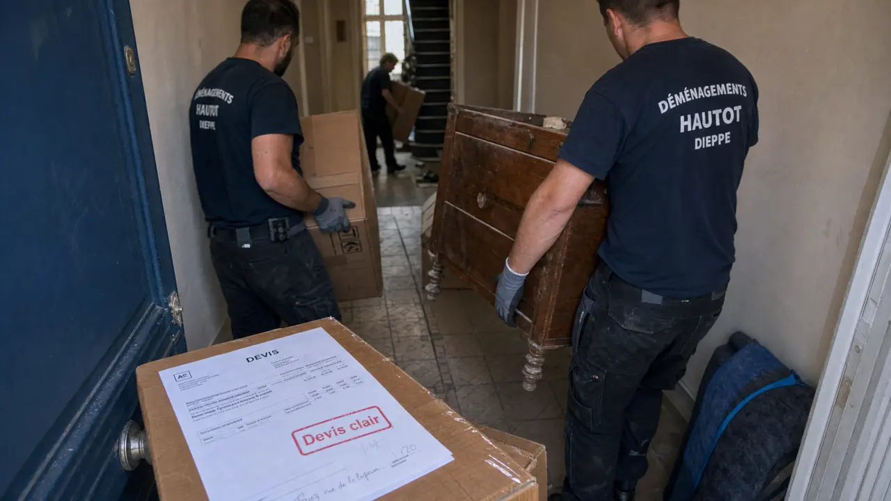 dieppe debarras : équipe en action et devis gratuit sur une caisse