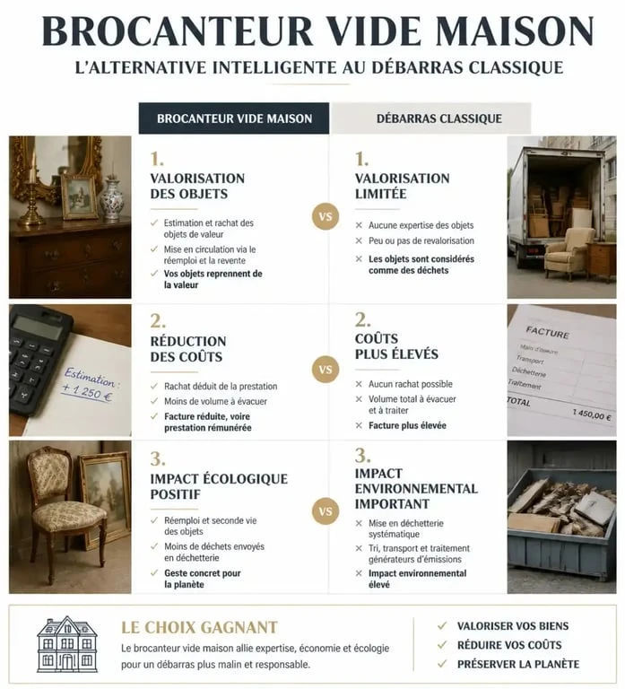 Comparatif des avantages d'un brocanteur vide maison pour le débarras de succession